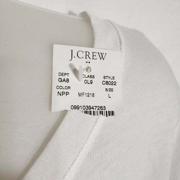J Crew Womens Large Tile Hem Collector Tee T-shirt In Airy Cotton C8022 S/S - Picture 9 of 9